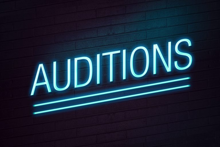 An audition sign, which can be for both theatrical and commercial auditions.