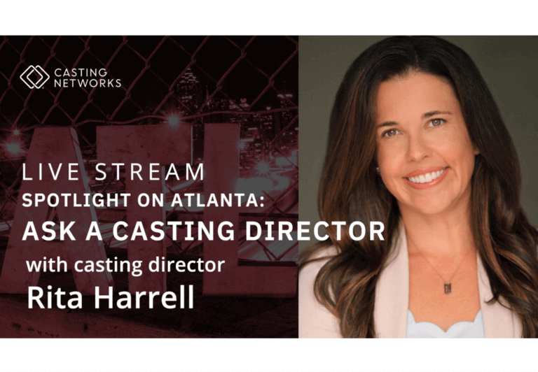 Flyer for Casting Networks' Live Stream with Rita Harrell