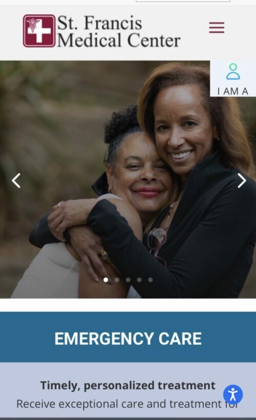 Ad for St. Francis medical center. African American mother and daughter embracing.