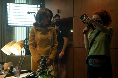 Natalie Portman behind the scenes with creator, showrunner, executive producer, writer and director Alma Har’el.