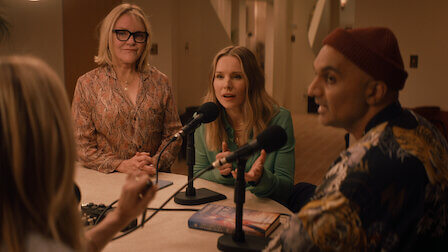 Kristen Bell doing a podcast episode in Netflix's 'Nobody Wants This.'