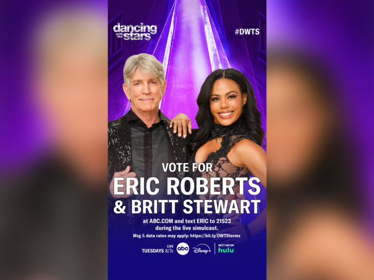 Promotional poster for Dancing With the Stars team of Eric Roberts and Britt Stewart.